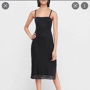 Super soft black ribbed body con dress